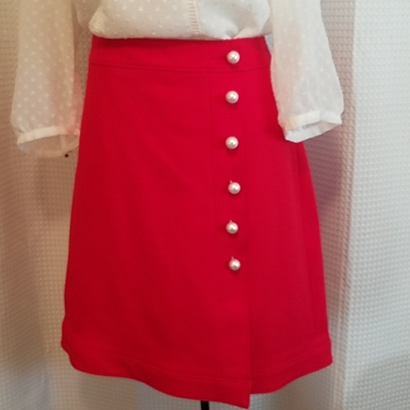Ann Taylor Factory Dresses & Skirts - Ann Taylor Factory red skirt large pearl buttons